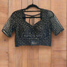 Half Sleeve Designer Blouse Ebon - House of Nepal