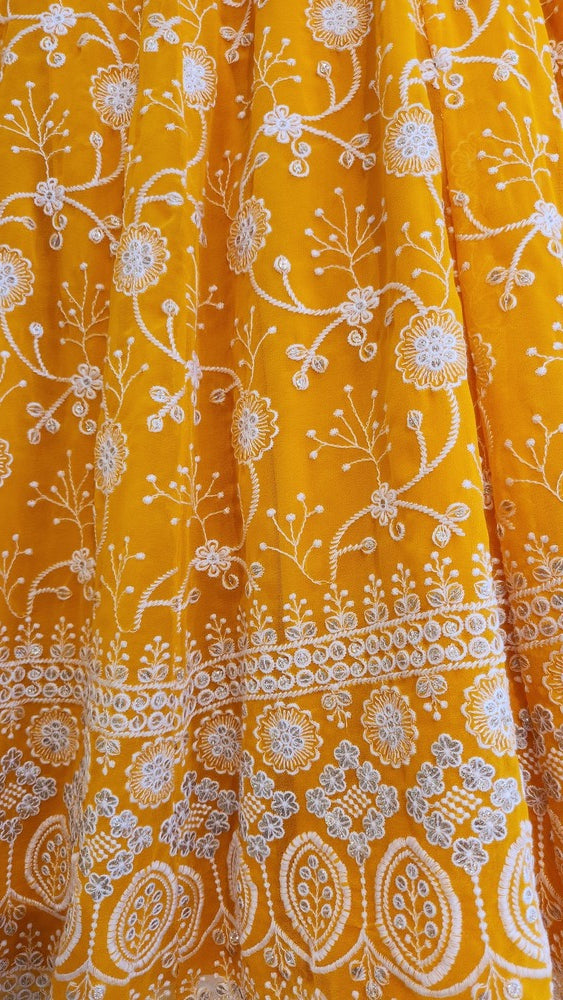 Yellow Sequin and Thread Embroidered Lehenga with Boutique Blouse and Shawl Mimosa