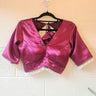 Plain Maroon V Neck Blouse in Satin Silk - House of Nepal
