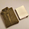 Chikankari Rayon Kurta with Pajama in Moss Green Floral - House of Nepal