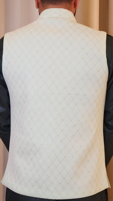 Mint Green Zari Embroidered Nehru Jacket - House of Nepal