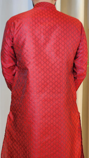 Silk Kurta Set Maroon - House of Nepal