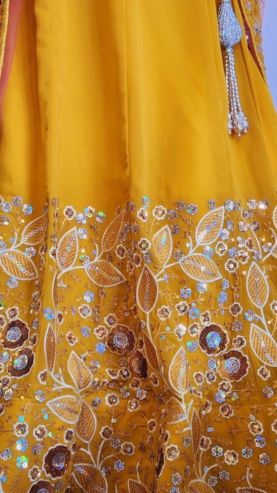 Mustard Yellow Embroidered Lehenga With Boutique Blouse And Dupatta Mia