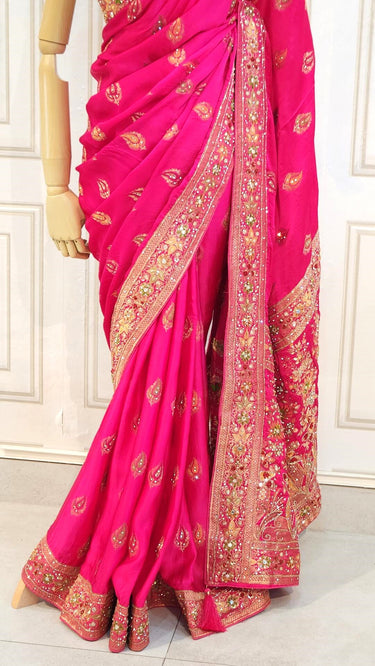 Banarasi Katan Silk Saree with Minakari Handwork - House of Nepal