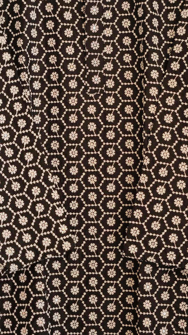Chikankari Mens Kurta in Black