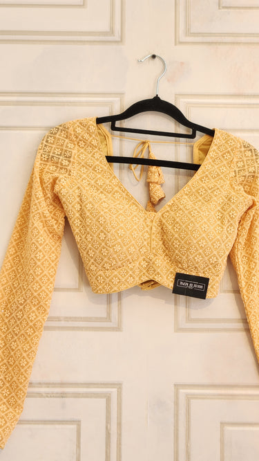 Full Sleeve Golden Thread Work Boutique Blouse