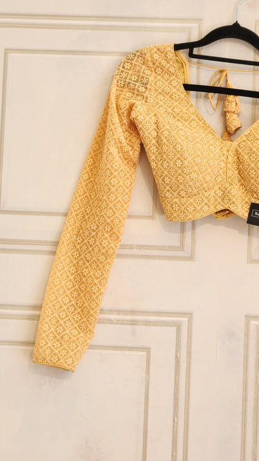 Full Sleeve Golden Thread Work Boutique Blouse