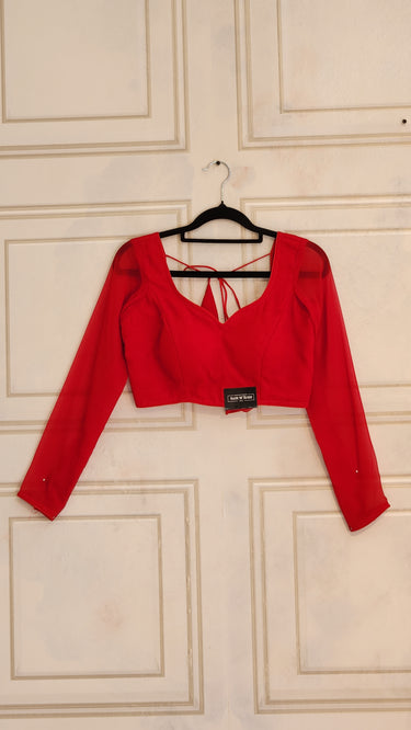 Georgette Full Sleeve Red Boutique Blouse