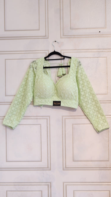 Light Green Chikankari Boutique Blouse