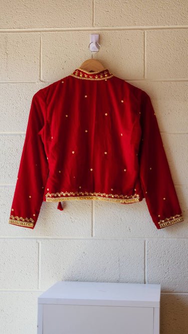 Red Velvet Chaubandi Boutique Blouse