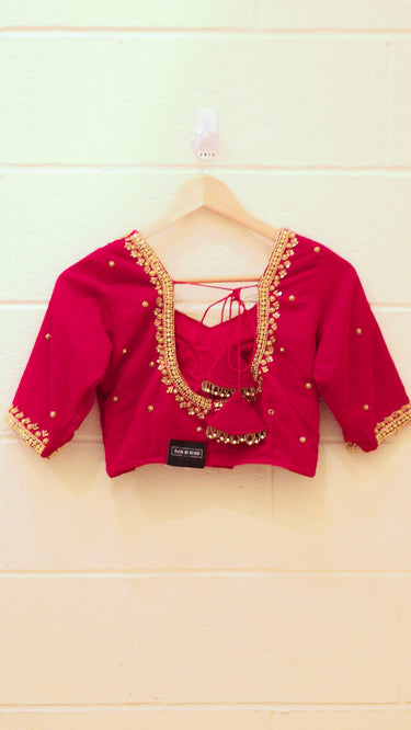 Red Velvet Handwork Blouse