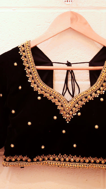 Black Velvet Handwork Boutique Blouse