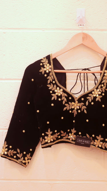 Black Velvet Handwork Boutique Blouse