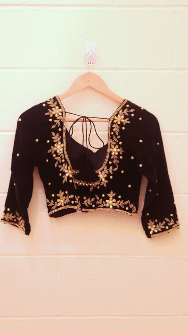 Black Velvet Handwork Boutique Blouse