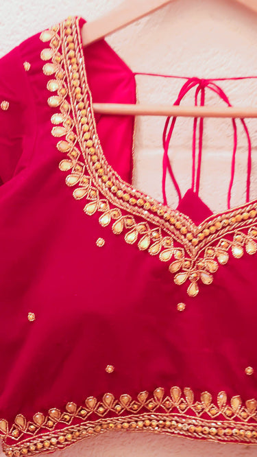 Red Velvet Handwork Blouse