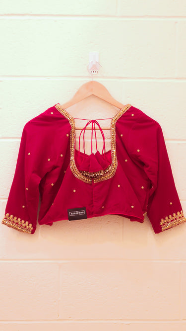 Red Velvet Handwork Blouse