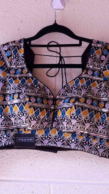 Multicolor Boutique Blouse with Thread Embroidered