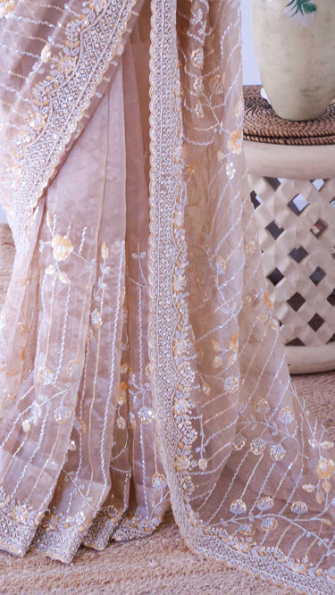 Organza Hand Work Saree
