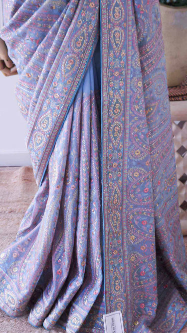 Georgette Multi Color Kashmiri Saree