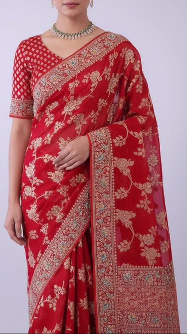 Khaddi Georgette Handwork Saree