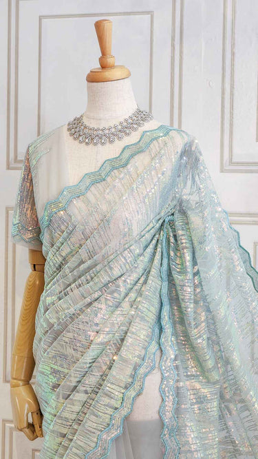 Net Sequin Saree