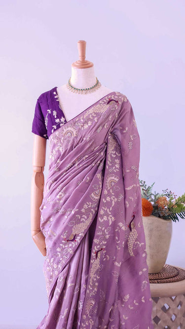 Metallic Handwork Jaal Saree