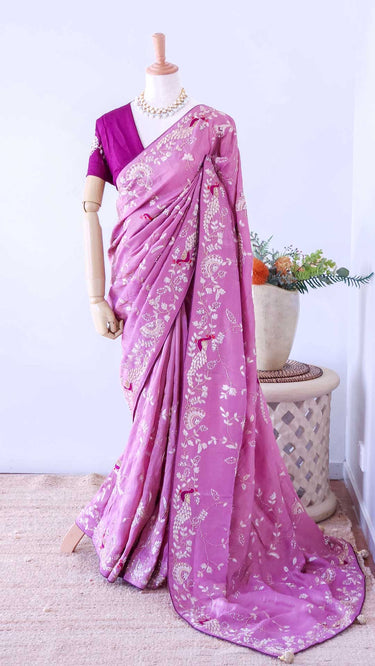 Metallic Handwork Jaal Saree