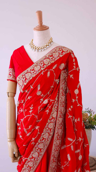 Crepe Jaal Saree