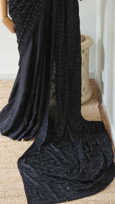 Satin Swarovski Handwork Saree