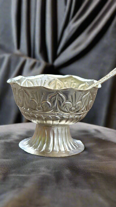 Silver Imitation Pasni Bowl and Spoon