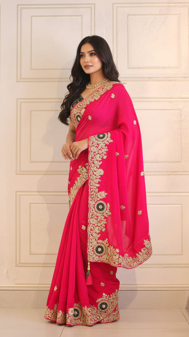 Crepe Heavy Border Saree