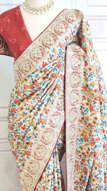 Digital Gota Border Saree