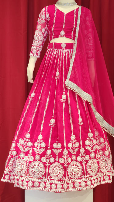 Girls Pink Lehenga  with Boutique Blouse and Shawl