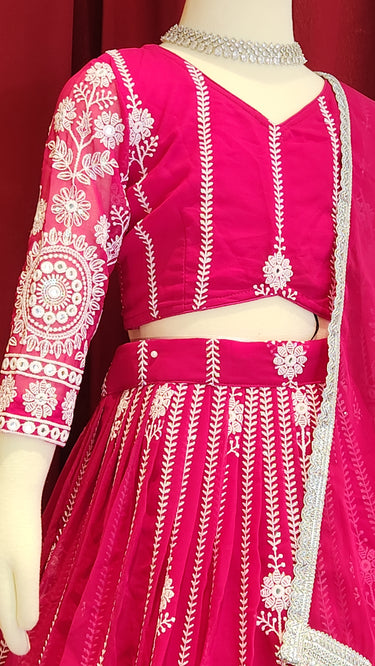 Girls Pink Lehenga  with Boutique Blouse and Shawl