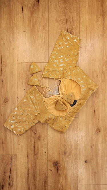 Golden Half Sleeve Boutique Blouse Golden Aura