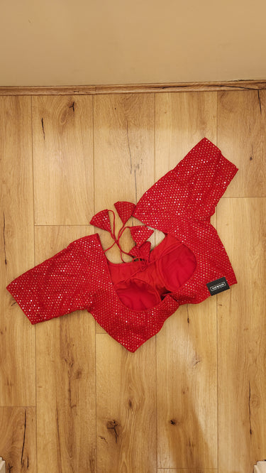 Red Half Sleeve Boutique Blouse Ruby