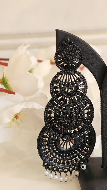 Black Circle Earrings