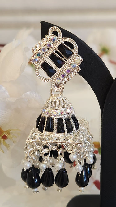 Cage Earrings Black