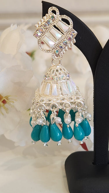 Cage Earrings Teal