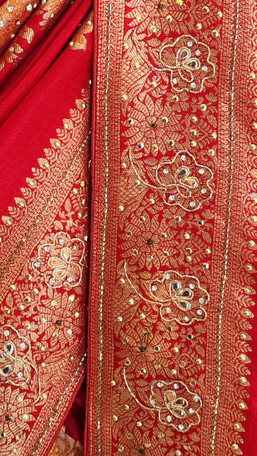 Chinon Saree with Handwork
