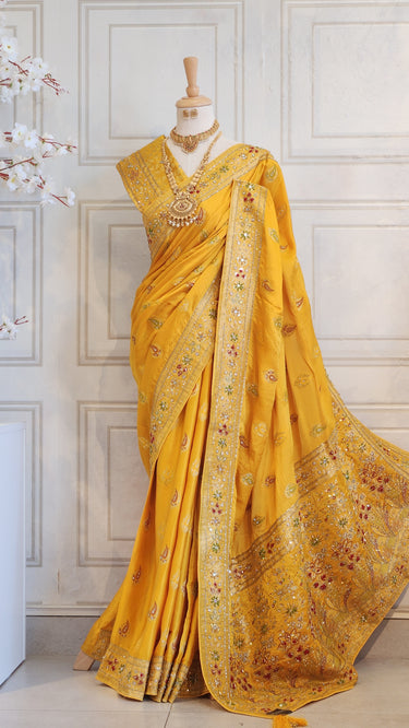 Banarasi Katan Silk Saree with Minakari Handwork