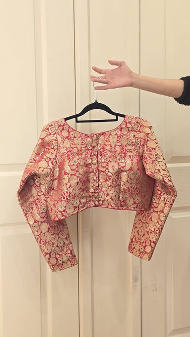 Pure Taas Blouse in Full Sleeves with High Neckline
