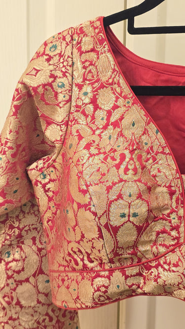Pure Taas Blouse in Full Sleeves with High Neckline
