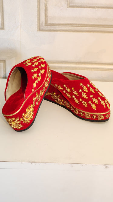 Bridal Hand Embroidered Velvet Jutti