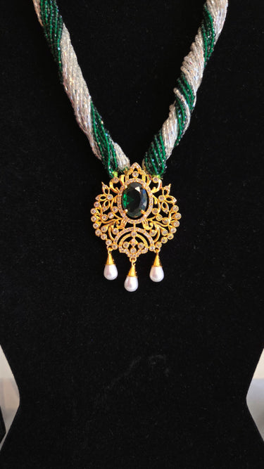 Chiffon pote with Hydro Crystal gold imitation Pendent Misha