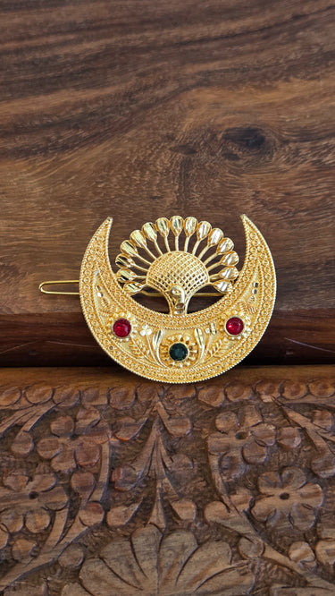 Traditional Nepali Gold Imitation Chandrama Hair Pin