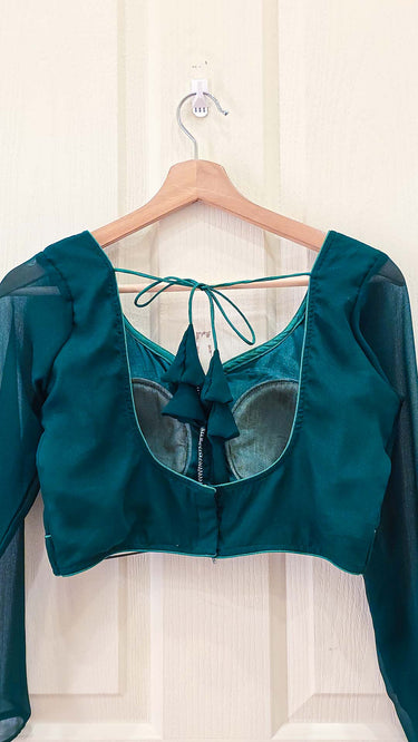 Green Plain Georgette Tailored Blouse