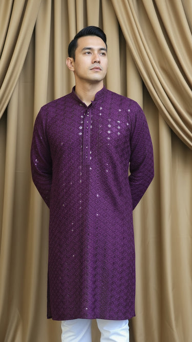 Mens Rayon Kurta In Wine