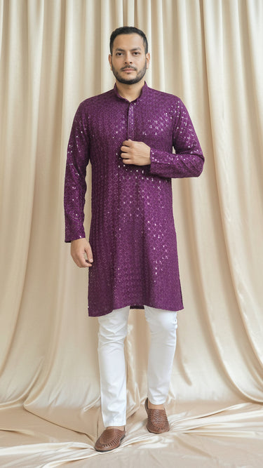 Mens Rayon Kurta In Wine