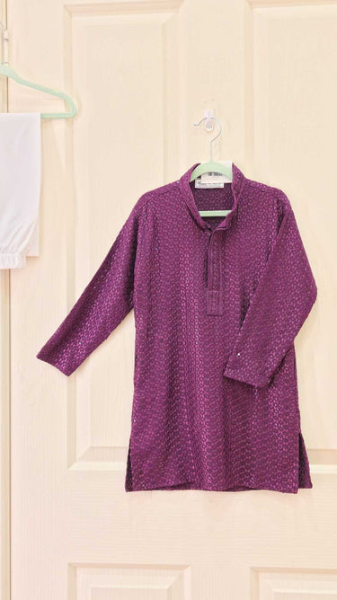 Rayon Chikankari Kurta Pajama for Boys